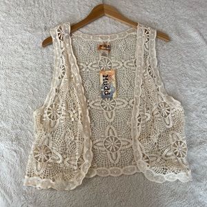Brand New with tag! Mudd Lace vest cardigan size XL